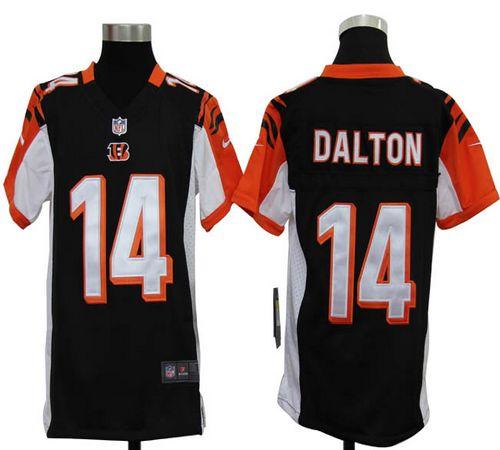 Youth Nike NFL Cincinatti Bengals 14 Texas Christian Andy Dalton Black Jersey